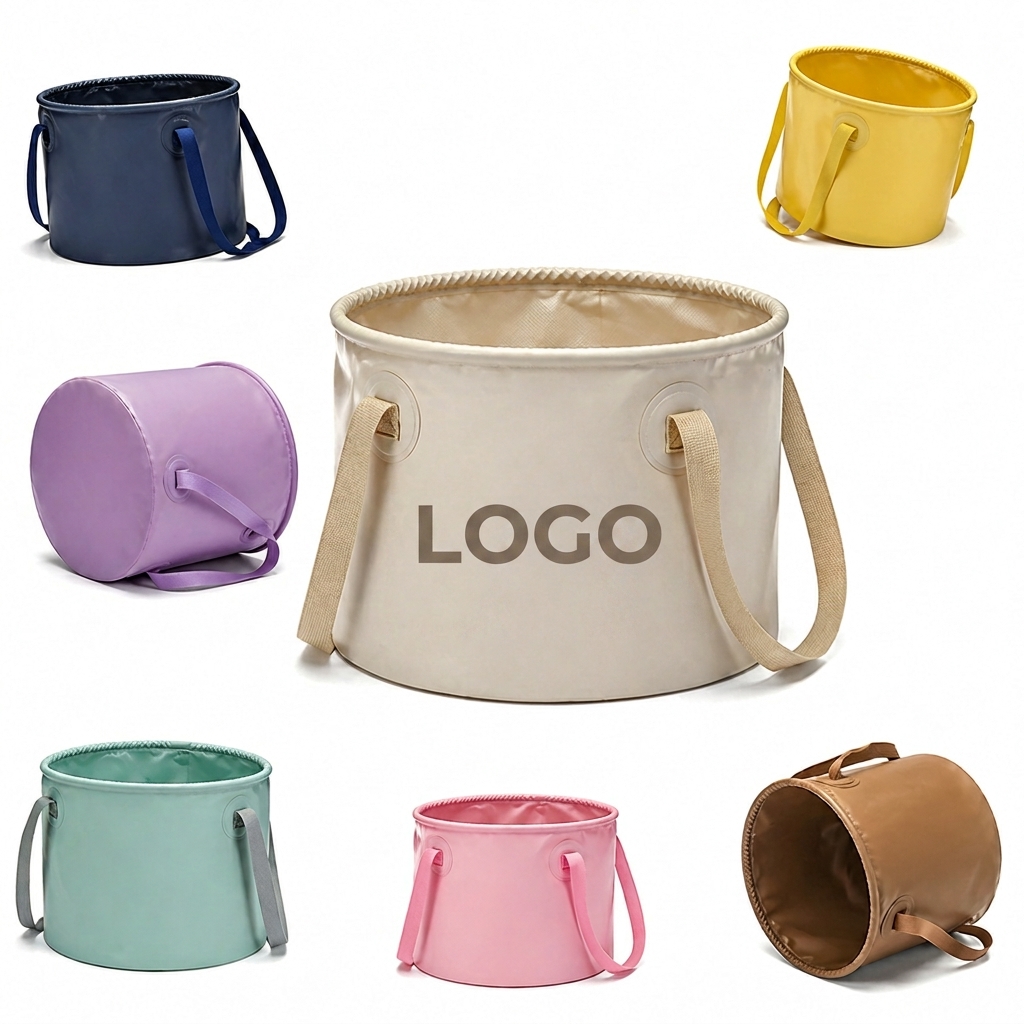 Foldable Waterproof Utility Pail with Carry Handles